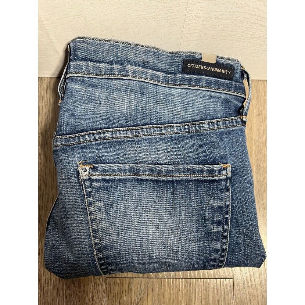 Citizens of Humanity Womens 28 Emerson Slim Boyfriend Jean Button Fly Blue 32x28